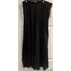 Swimsuits for All Palazzo Pants Sz 22/24 Black Super Wide Slit Leg Light Flowy
